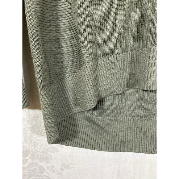 Athleta Sweater Small Olive Green Ribbed V Neck Long - Picture 2 of 9